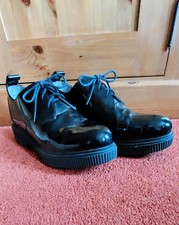 RED OR DEAD BLACK PATENT LACE