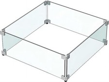 Fire Pit Glass Wind Guard, Tempered Glass Firepit Table Shield, Thick and Sturdy