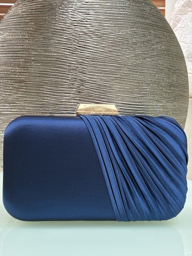 Stunning navy blue satin - navy,