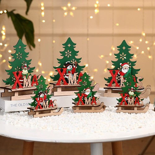 Wooden christmas tabletop - christmas,