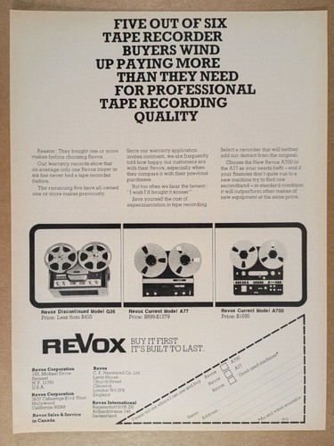 1974 revox g36 - 1974, a77