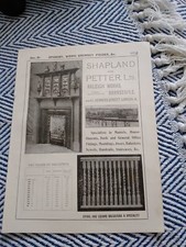 2pp Adverts Arts and Crafts Shapland and Petter Ltd Barnstaple Devon 1902 