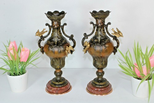 Antique pair spelter bronze - antique,