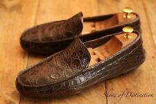 Prada Brown Crocodile Leather Bit Driving Shoes Loafers Mens UK 6.5 US 7.5