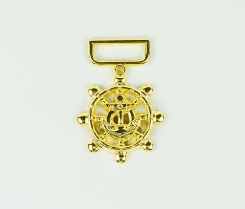 Gold anchor medal charm - gold,