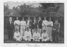 The Yorkshire Cricket Team - Antique Print 1894