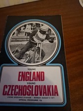 1971 Speedway Programme Crewe Young England V Young Czechoslovakia