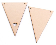 Wooden Bunting Flags Triangles
