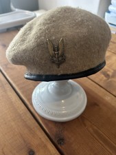 Sand Brown Beret, Sas Cap Badge, Highlander Size small