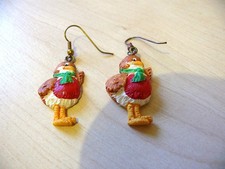 Miniature Robins Christmas Earrings/Tree Ornaments Pair