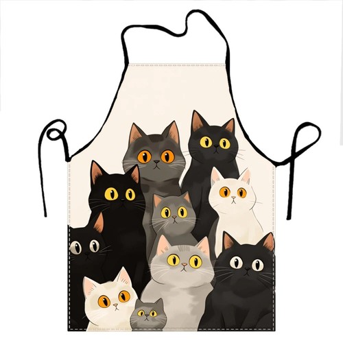 1pc cute cat family apron - 1pc,
