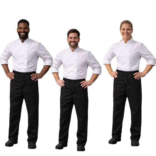 Black chef trouser kitchen - black,