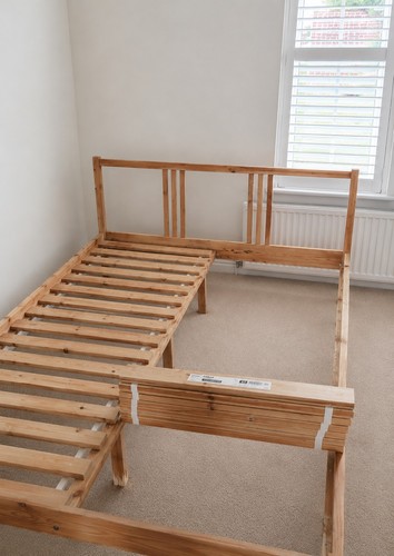 Ikea solid wooden double bed - ikea,