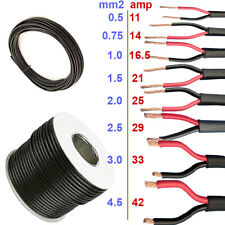 TWIN CORE FLAT THIN WALL CABLE 12V/24V RED/BLACK AUTOMOTIVE WIRE 2 CORE ALL AMP