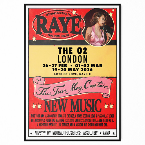 Raye concert poster london - concert, o2
