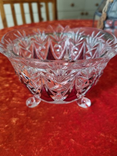 Vintage cranberry cut glass - cut,