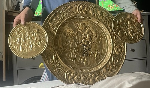 Vintage embossed brass wall - vintage,