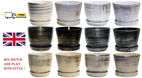 Ceramic plant pots - ceramic, saucer