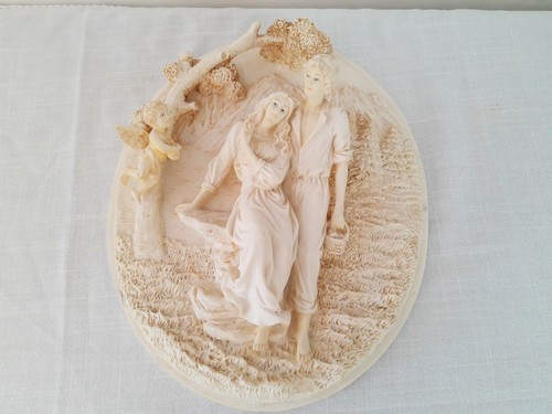 Wall hanging plaque cherub - plaque,