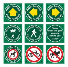 Public Footpath Bridleway Permitted Close Gate Dogs on Leads No Horses Cycling