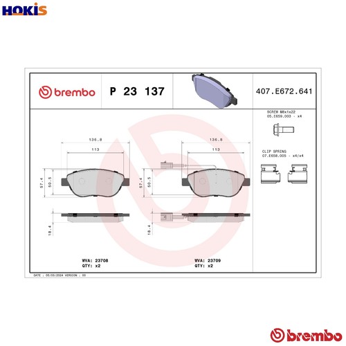 Brake pad set - set, disc