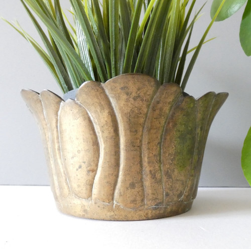 Vintage brass planter plant - vintage,