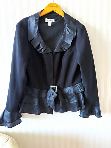 Joseph ribkoff black ruffle - black,