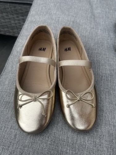 Girls gold ballet pumps - girls,