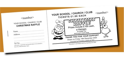500 raffle tickets in books - raffle,