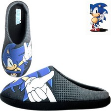 MENS SONIC THE HEDGEHOG SLIPPERS COMFY PADDED NOVELTY MULE SLIPPERS UK SIZE 7-12