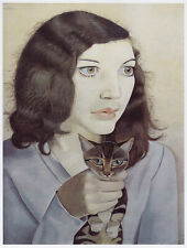 Girl and Kitten Lucian Freud print in 11 x 14 inch mount SUPERB