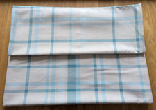 Dunelm Cream / Duck Egg Blue Check Curtains and Single Bedding Set. Used.