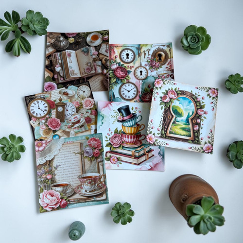 Vintage tea card toppers - x,