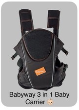 Babyway 3-in-1 Baby Carrier Adjustable Black, 3.5kg-12kg