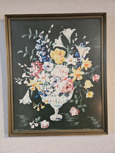 Vintage framed tapestry green - vintage,
