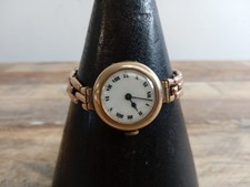 Antique Hallmarked 9ct 375 Rose Gold LA Roman Numerals Ladies Bracelet Watch SF