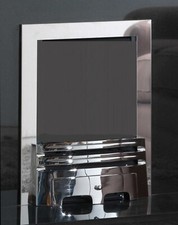 REPLACEMENT GAS FIRE POLISHED CHROME CAST IRON 16" FRET 3 PIECE MAGNETIC TRIM