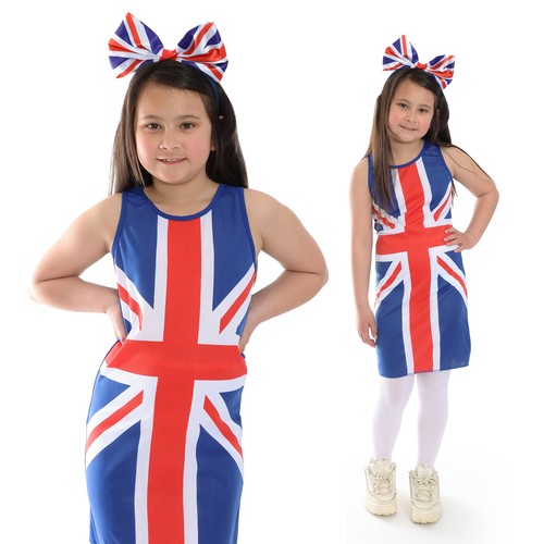 Girls union jack dress - union, kids