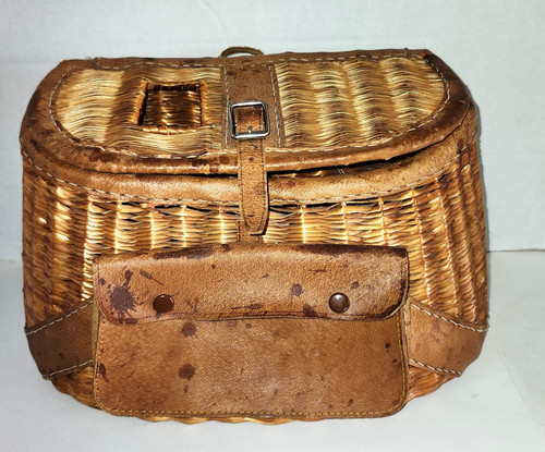 Vintage fishing creel wicker - vintage,