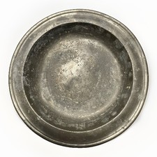 Antique Pewter Bowl Plate 27cm