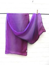 Large silk scarf  3 layers of graduated shades give an iridescent shot effect.