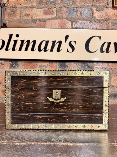 Antique coromandel vanity box - vanity,