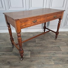 Antique Walnut Writing Desk Console Table Drawers Turned – Victorian Solid Wood