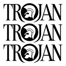 DECAL Sticker Trojan Records Matt Black Vinyl Fits Vespa Scooter Ska 2 Tone X3