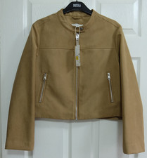 Ex M&S Suedette Moto Jacket /