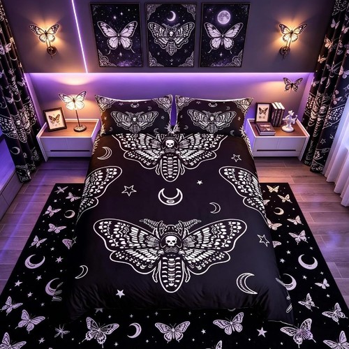 Boho moth duvet cover - boho,