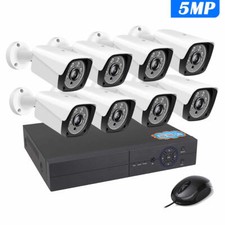 5MP BULLET CCTV CAMERA SYSTEM HOME OUTDOOR SECURITY 4K HD DVR WITH HARD DRIVE UK