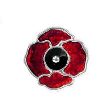 STERLING SILVER ENAMELLED POPPY BEAD CHARM