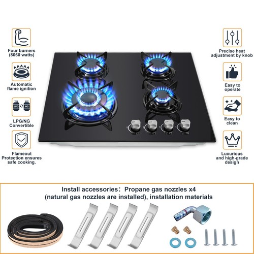 Built gas hob - in, burners