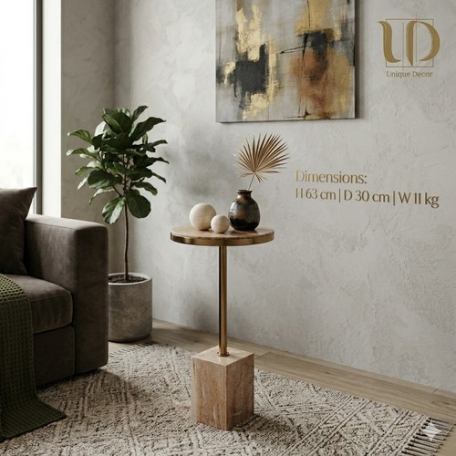 Petrified wood side table - wood,
